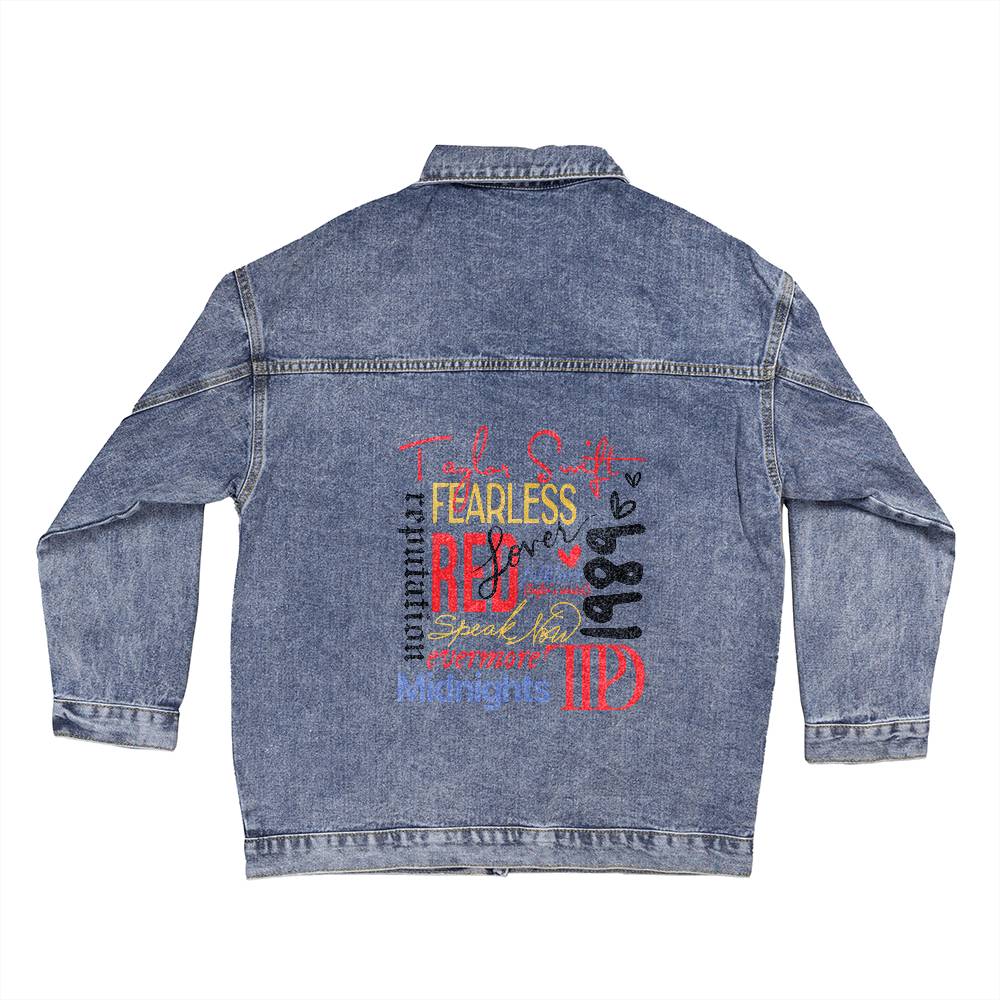 Swiftie Albums Oversized Women's DTG Denim Jacket