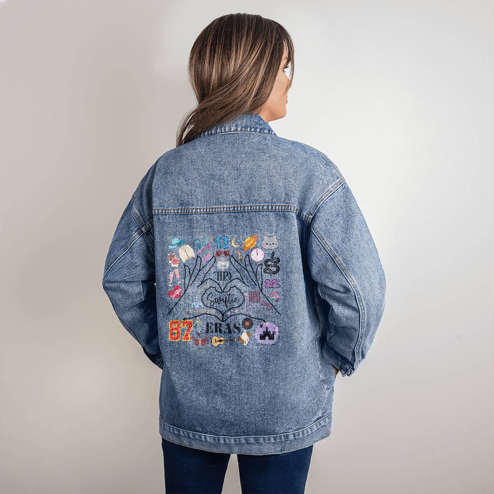 Swiftie Oversized Women's DTG Boyfriend's Style Denim Jacket