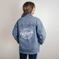Personalized Officially Retired Oversized Women's DTG Denim Jacket