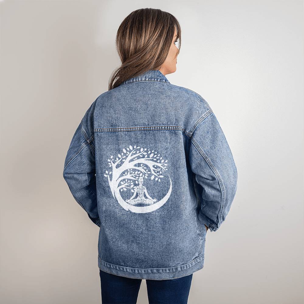 Personalized Yoga Oversized Women's DTG Denim Jacket