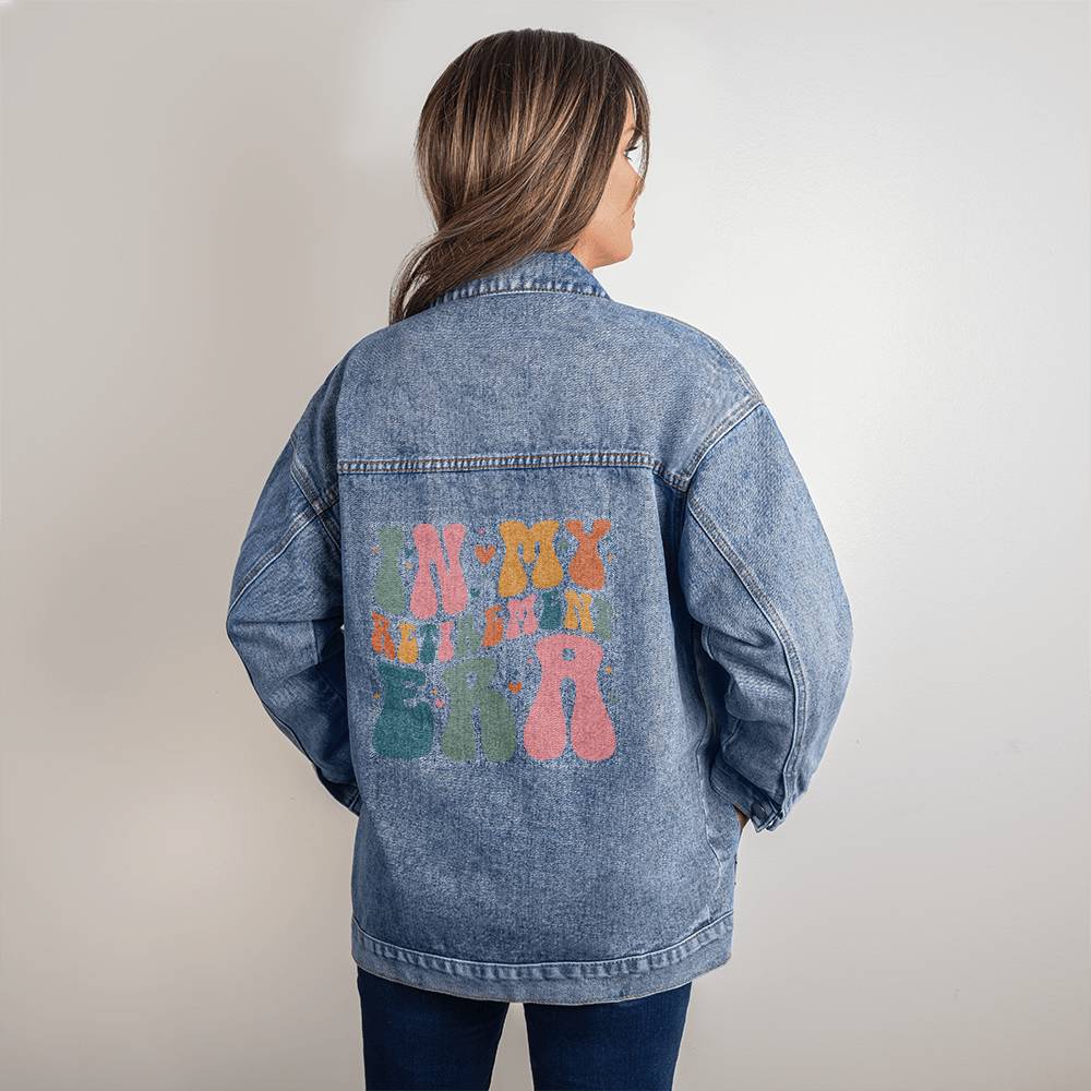 Personalized In My Retirement Era Oversized Women's DTG Denim Jacket