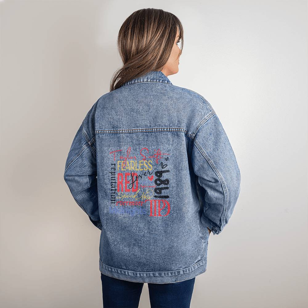 Swiftie Albums Oversized Women's DTG Denim Jacket