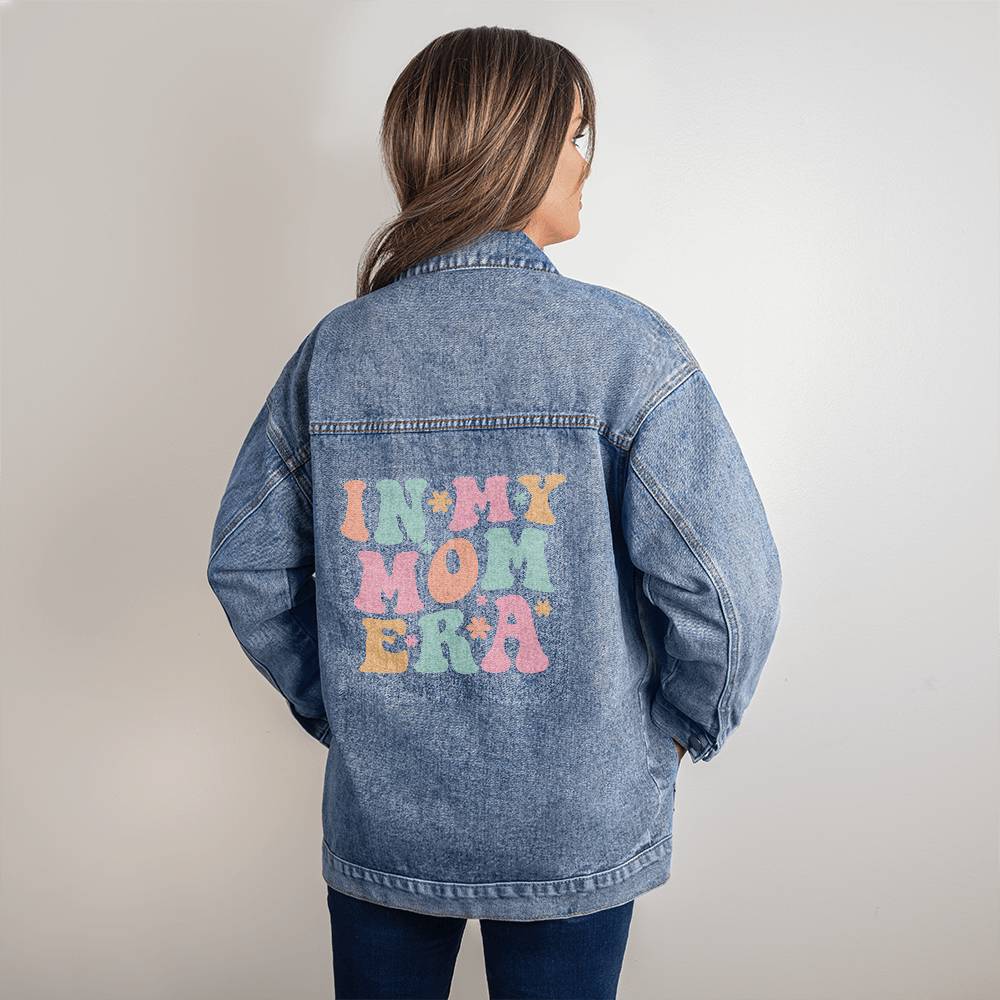 In My  Mom Era Oversized Women's DTG Denim Jacket