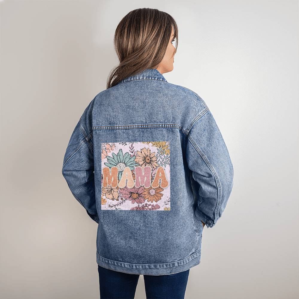 Custom Mama Oversized Women's DTG Denim Jacket