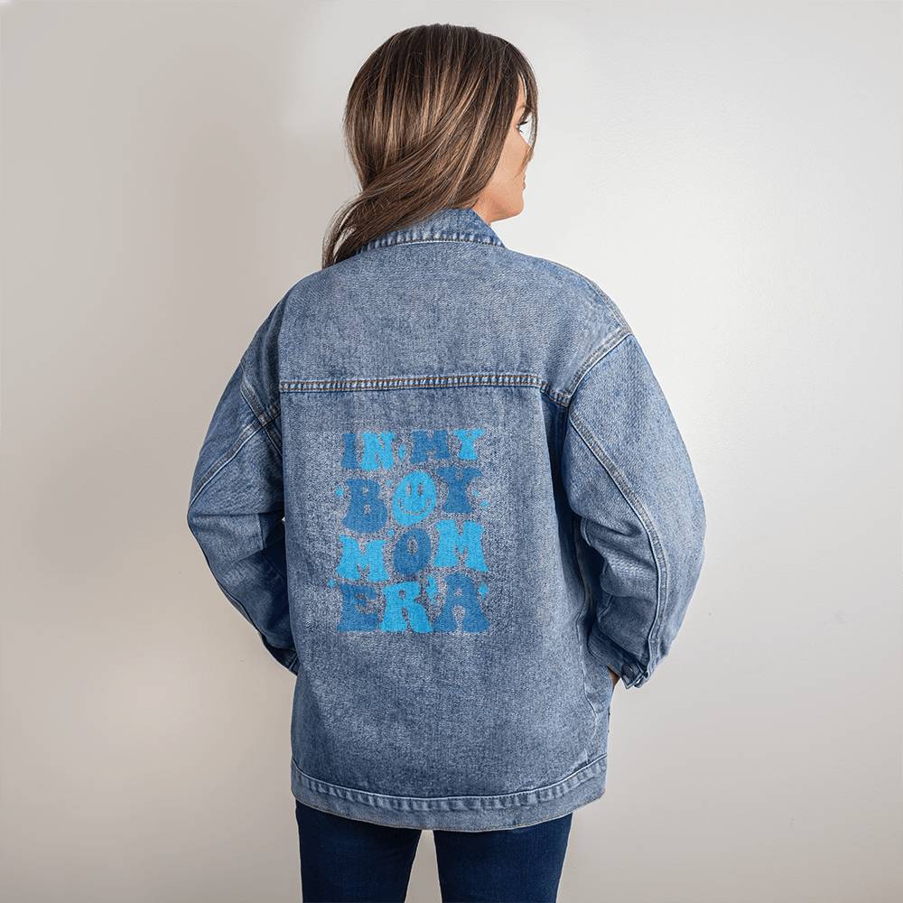 In My Boy Mom ERA Oversized Women's DTG Denim Jacket