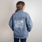 This Queen Is Officially Retired Oversized Women's DTG Denim Jacket
