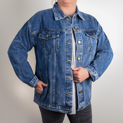 In My Boy Mom ERA Oversized Women's DTG Denim Jacket