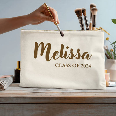 Personalized Class Of 2024 Large Fabric Zippered Pouch