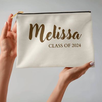 Personalized Class Of 2024 Large Fabric Zippered Pouch