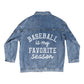 Custom Baseball Is My Favorate Season Men's DTG Denim Jacket