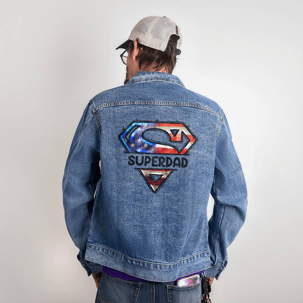 Custom Superdad  Men's DTG Denim Jacket