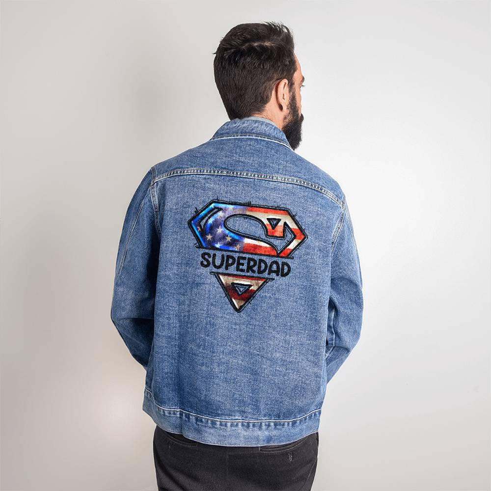 Custom Superdad  Men's DTG Denim Jacket