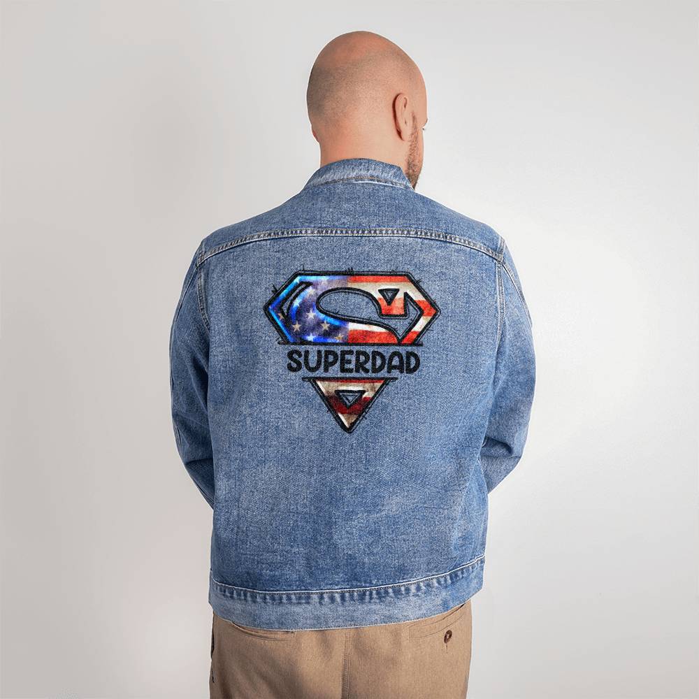 Custom Superdad  Men's DTG Denim Jacket