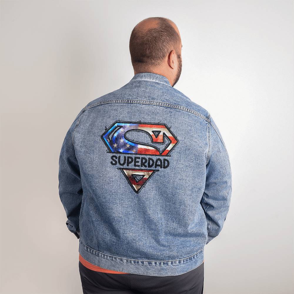 Custom Superdad  Men's DTG Denim Jacket