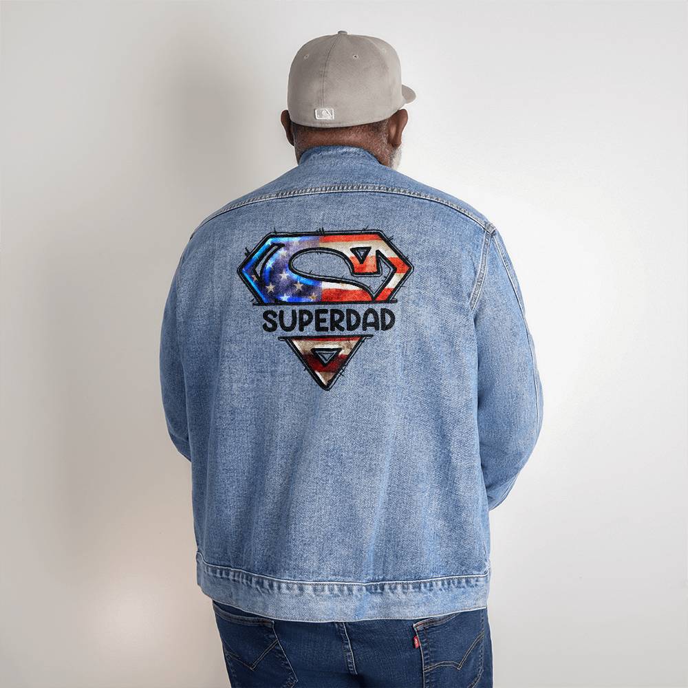 Custom Superdad  Men's DTG Denim Jacket