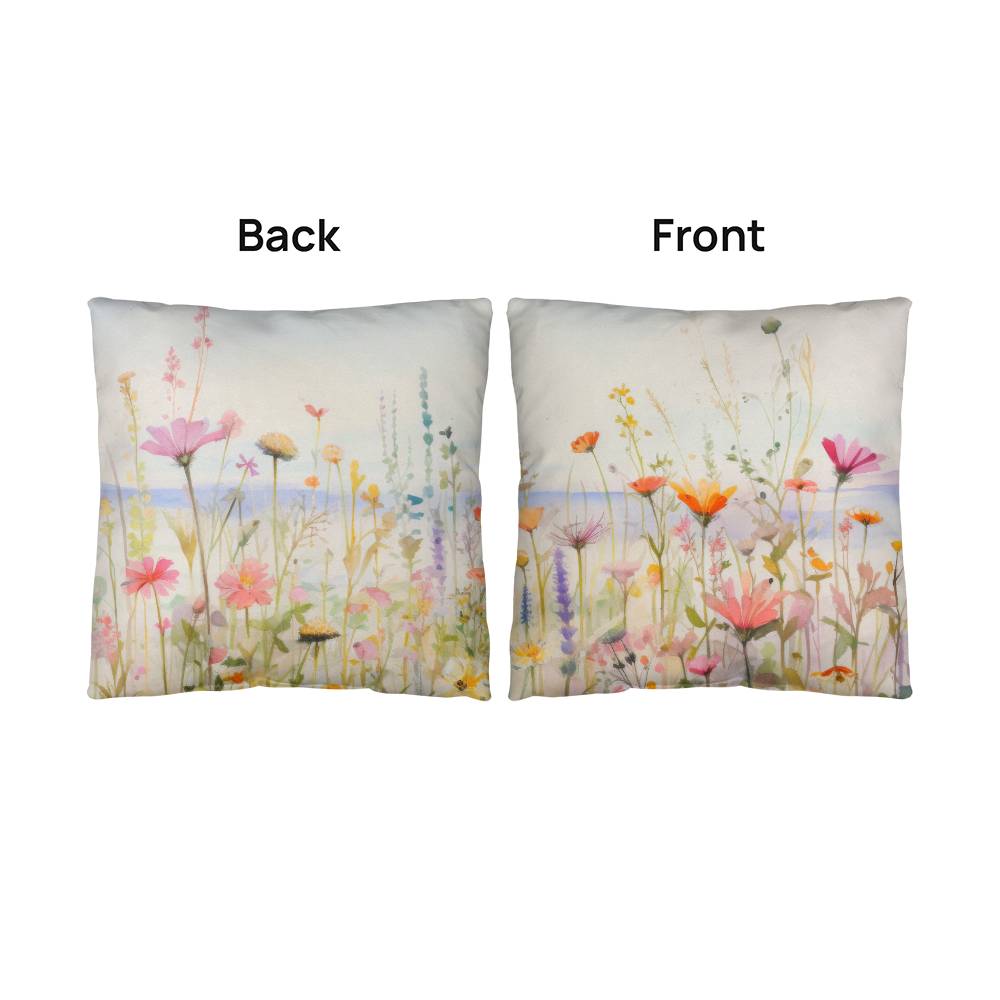 Wildflower Beach Outdoor Throw Pillow