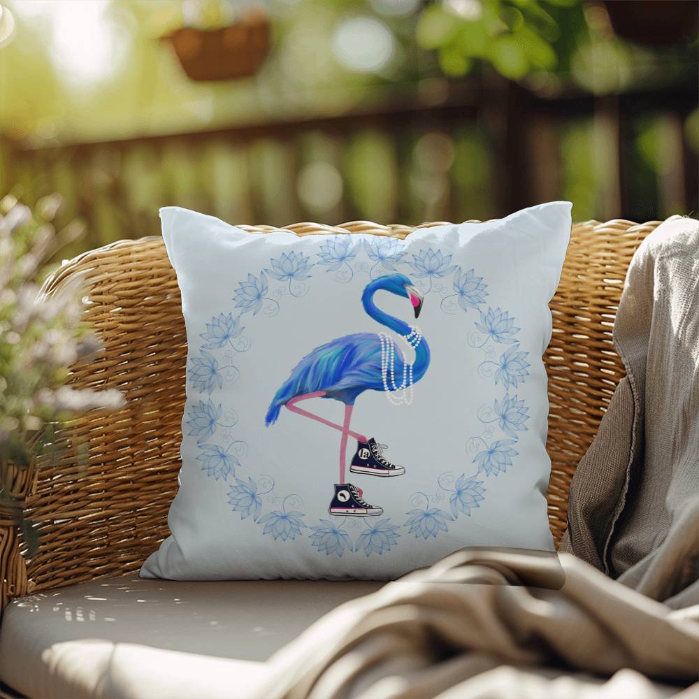 Flamingo Chucks & Pearls Kamala Election Outdoor Pillow