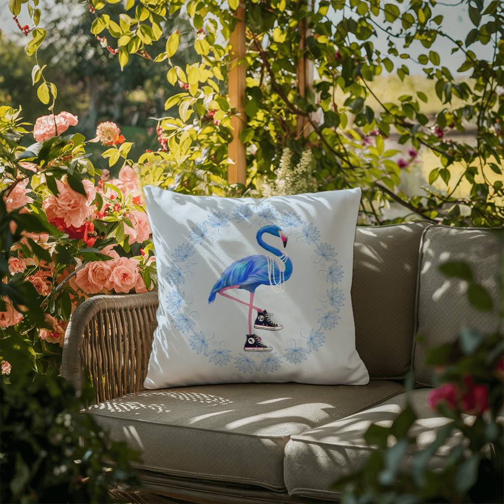 Flamingo Chucks & Pearls Kamala Election Outdoor Pillow