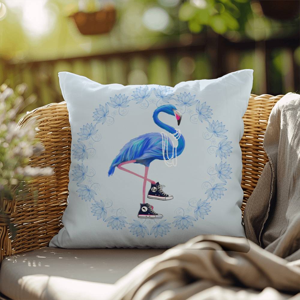 Flamingo Chucks & Pearls Kamala Election Outdoor Pillow