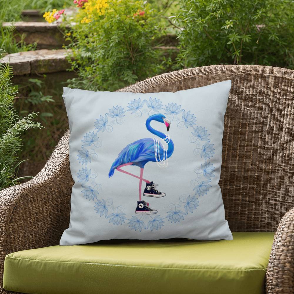 Flamingo Chucks & Pearls Kamala Election Outdoor Pillow