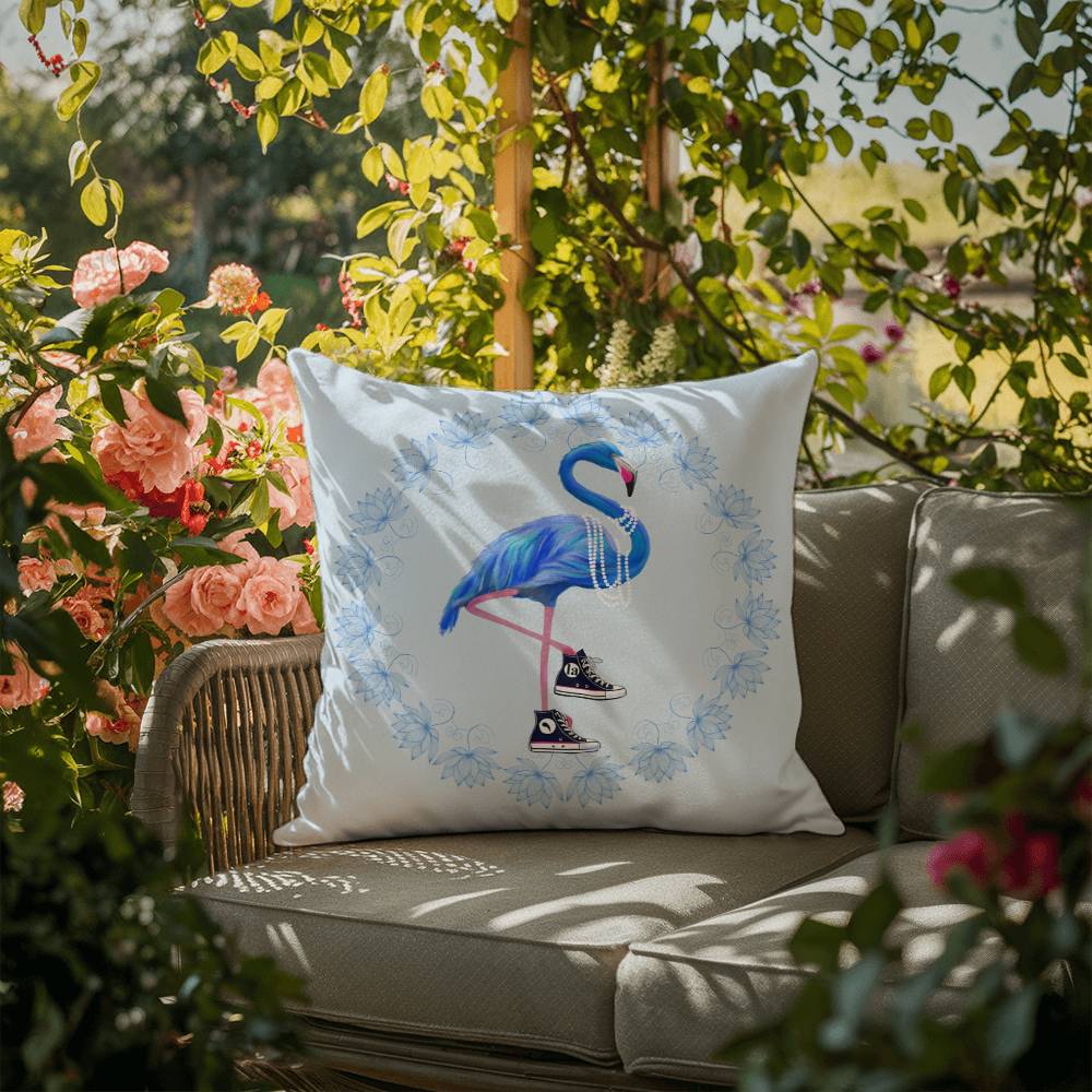 Flamingo Chucks & Pearls Kamala Election Outdoor Pillow