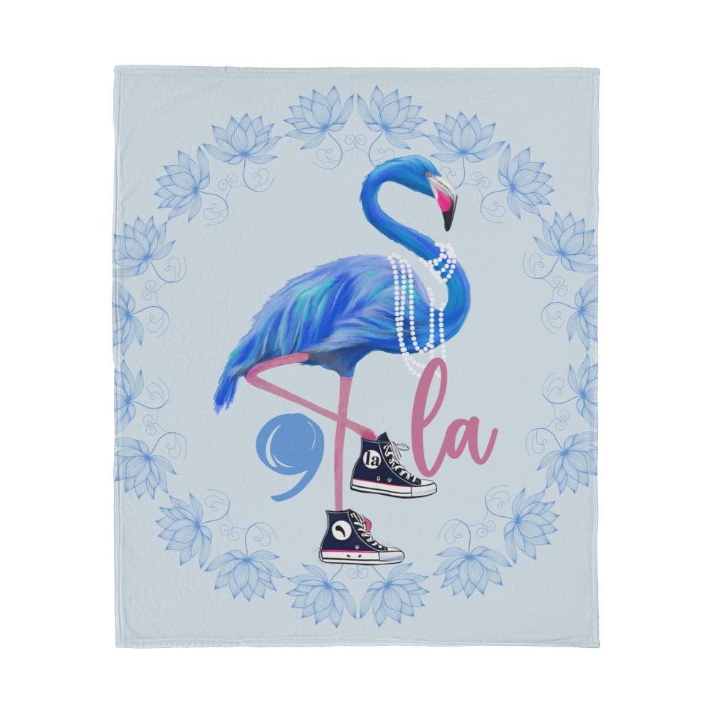 Flamingo Chucks & Pearls Kamala Election Jersey Fleece Blanket