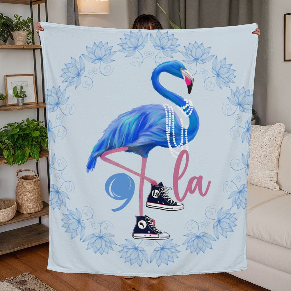 Flamingo Chucks & Pearls Kamala Election Jersey Fleece Blanket