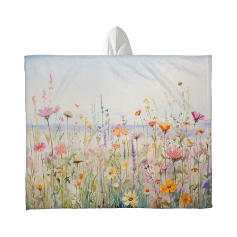 Wildflower Hooded Sherpa Fleece Blanket