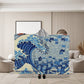 Harris Walz 2024 Election Cat Blue Wave Hooded Sherpa Fleece Blanket