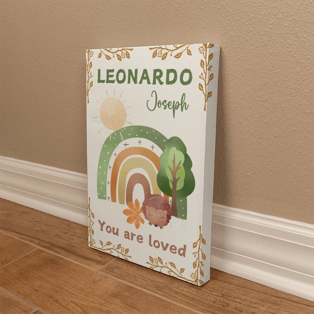 Personalized Baby Name You Are Loved Wrapped Canvas Wall Hanging