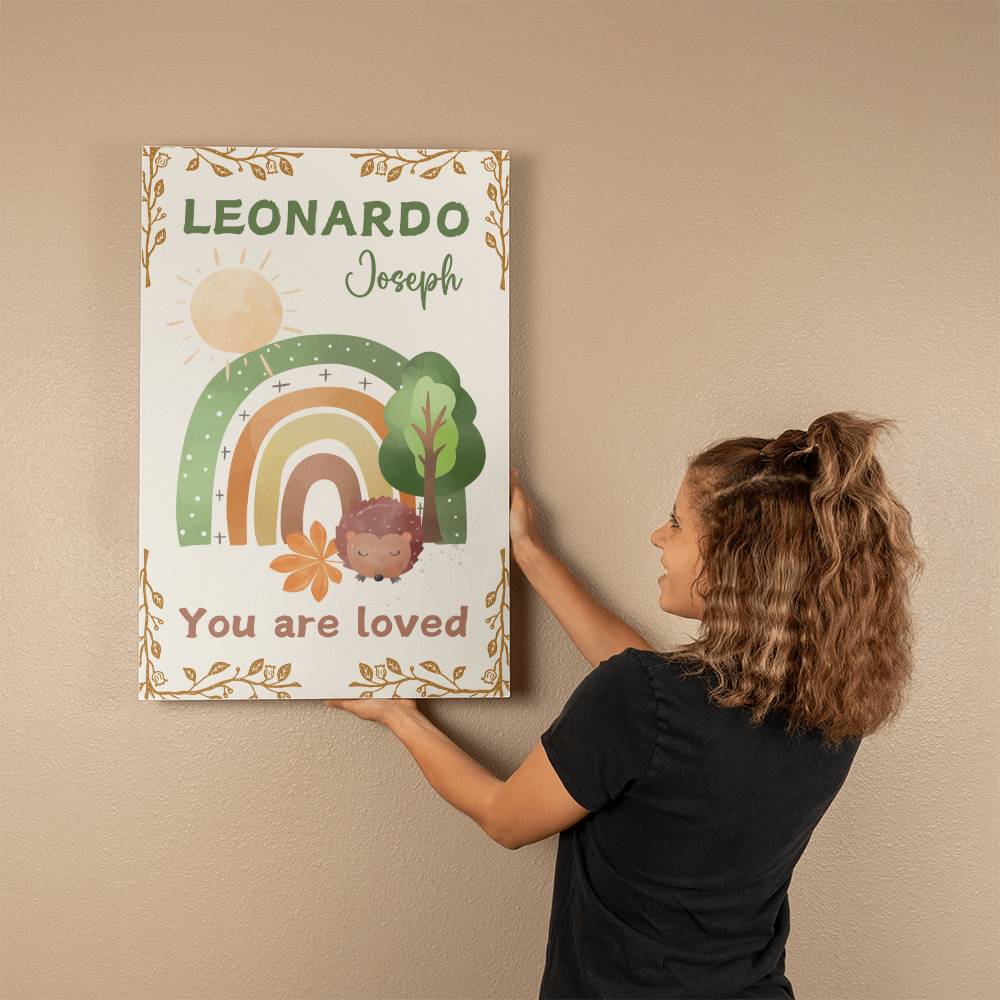 Personalized Baby Name You Are Loved Wrapped Canvas Wall Hanging