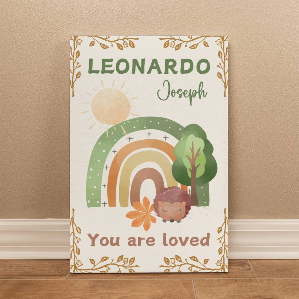 Personalized Baby Name You Are Loved Wrapped Canvas Wall Hanging