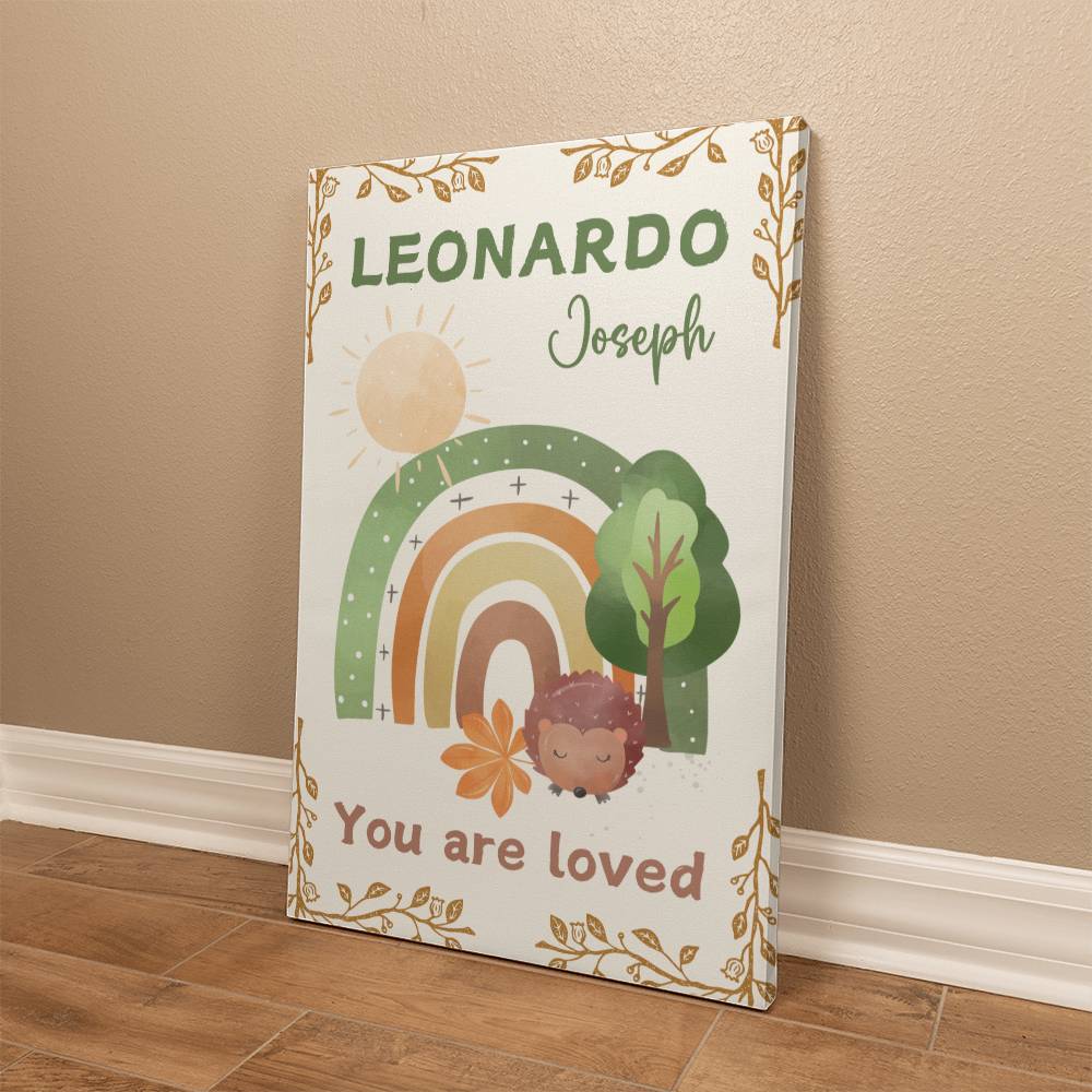 Personalized Baby Name You Are Loved Wrapped Canvas Wall Hanging