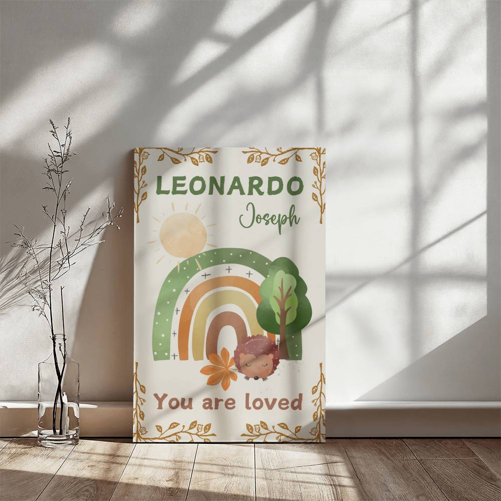 Personalized Baby Name You Are Loved Wrapped Canvas Wall Hanging