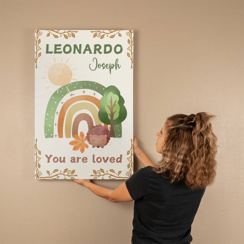 Personalized Baby Name You Are Loved Wrapped Canvas Wall Hanging