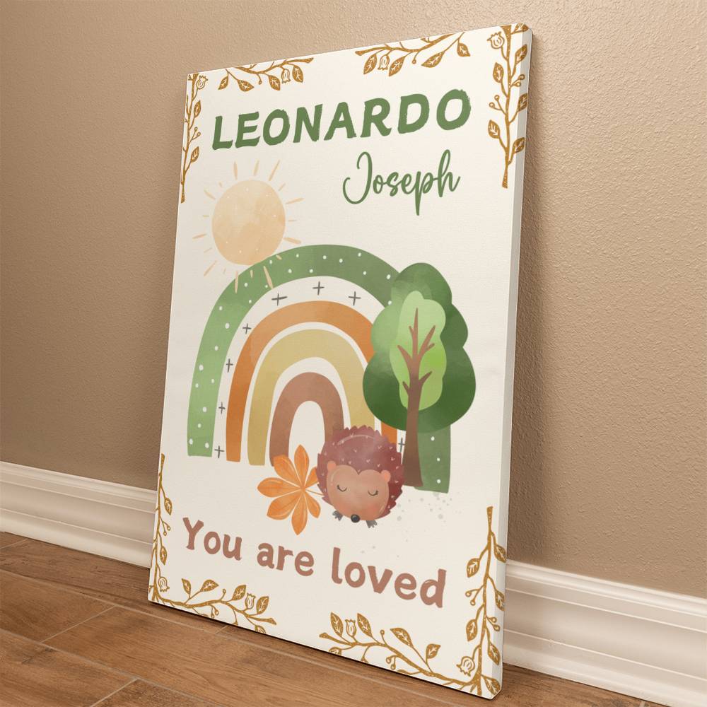 Personalized Baby Name You Are Loved Wrapped Canvas Wall Hanging