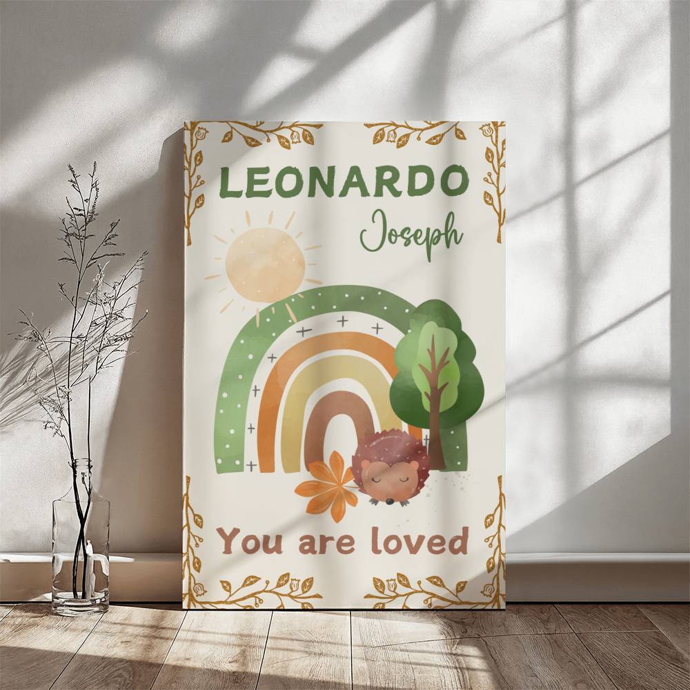 Personalized Baby Name You Are Loved Wrapped Canvas Wall Hanging