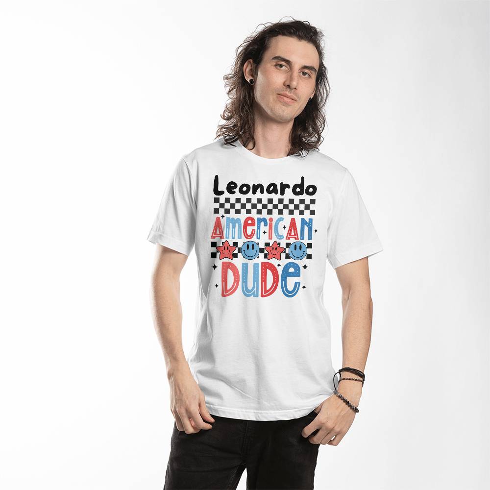 Personalized American Dude Jersey Tee T-Shirt Jersey Tee Bella + Canvas