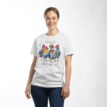 Welcome To The Crazy Chicken Coop Jersey Tee Bella + Canvas 3001