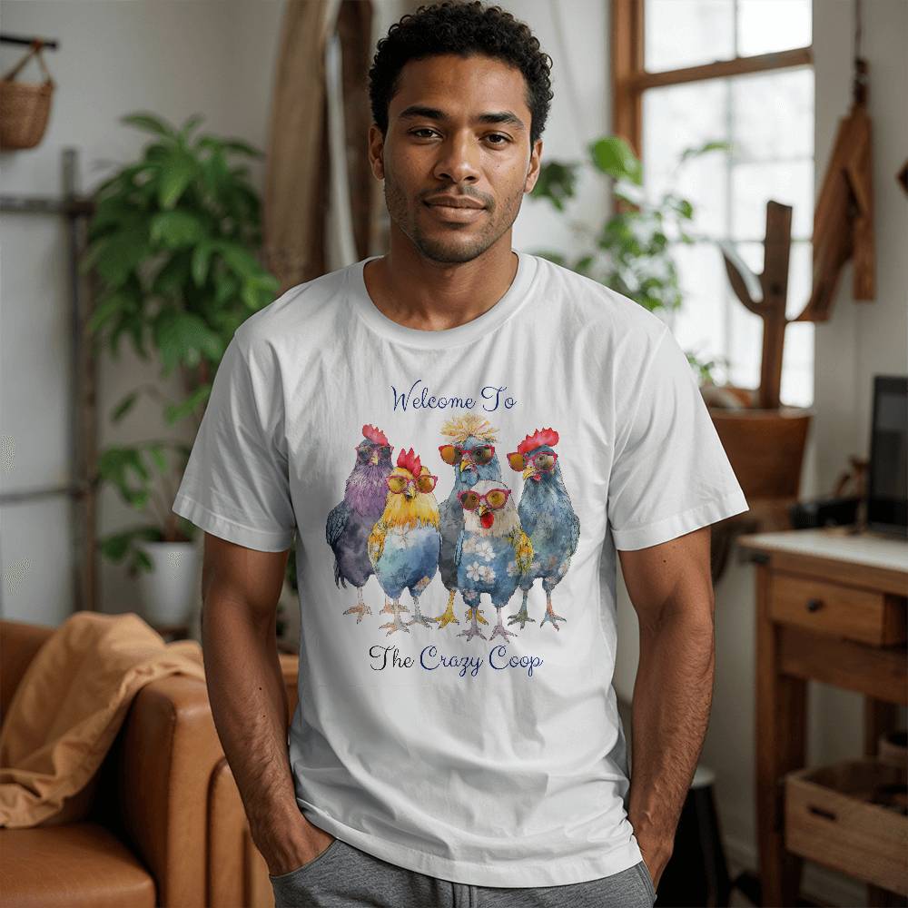 Welcome To The Crazy Chicken Coop Jersey Tee Bella + Canvas 3001