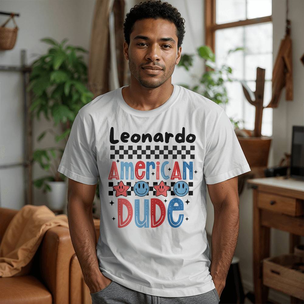 Personalized American Dude Jersey Tee T-Shirt Jersey Tee Bella + Canvas