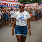 Flamingo Wearing Chucks & Pearls Election Bella + Canvas Jersey Tee