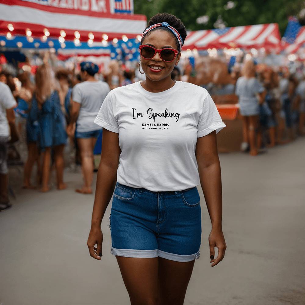 I'm Speaking Harris Election Bella + Canvas Jersey Tee