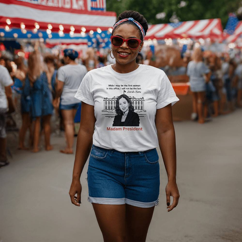 First Madam President Kamala Harris Election Bella + Canvas Jersey Tee