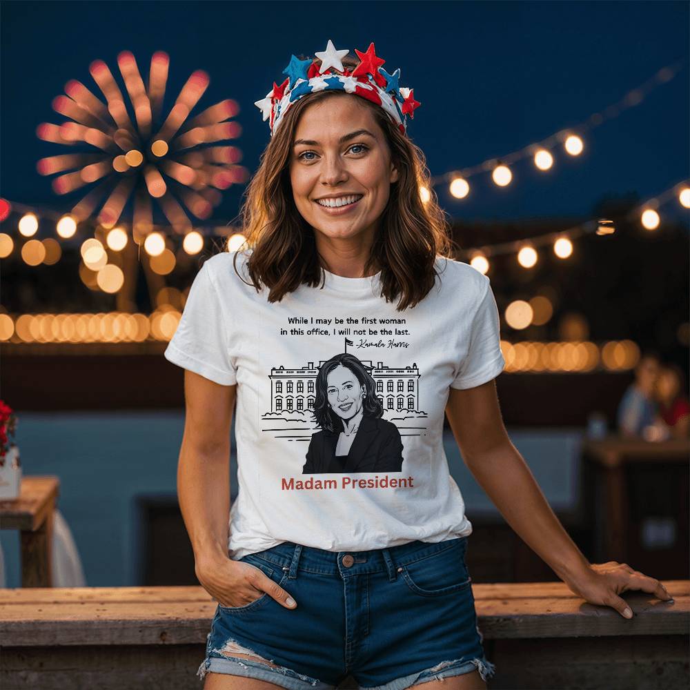 First Madam President Kamala Harris Election Bella + Canvas Jersey Tee