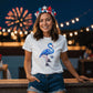 Flamingo Wearing Chucks & Pearls Election Bella + Canvas Jersey Tee