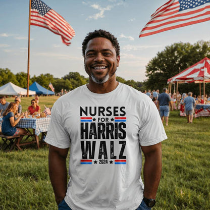 Nurses For Harris Walz Election Bella + Canvas Jersey Tee