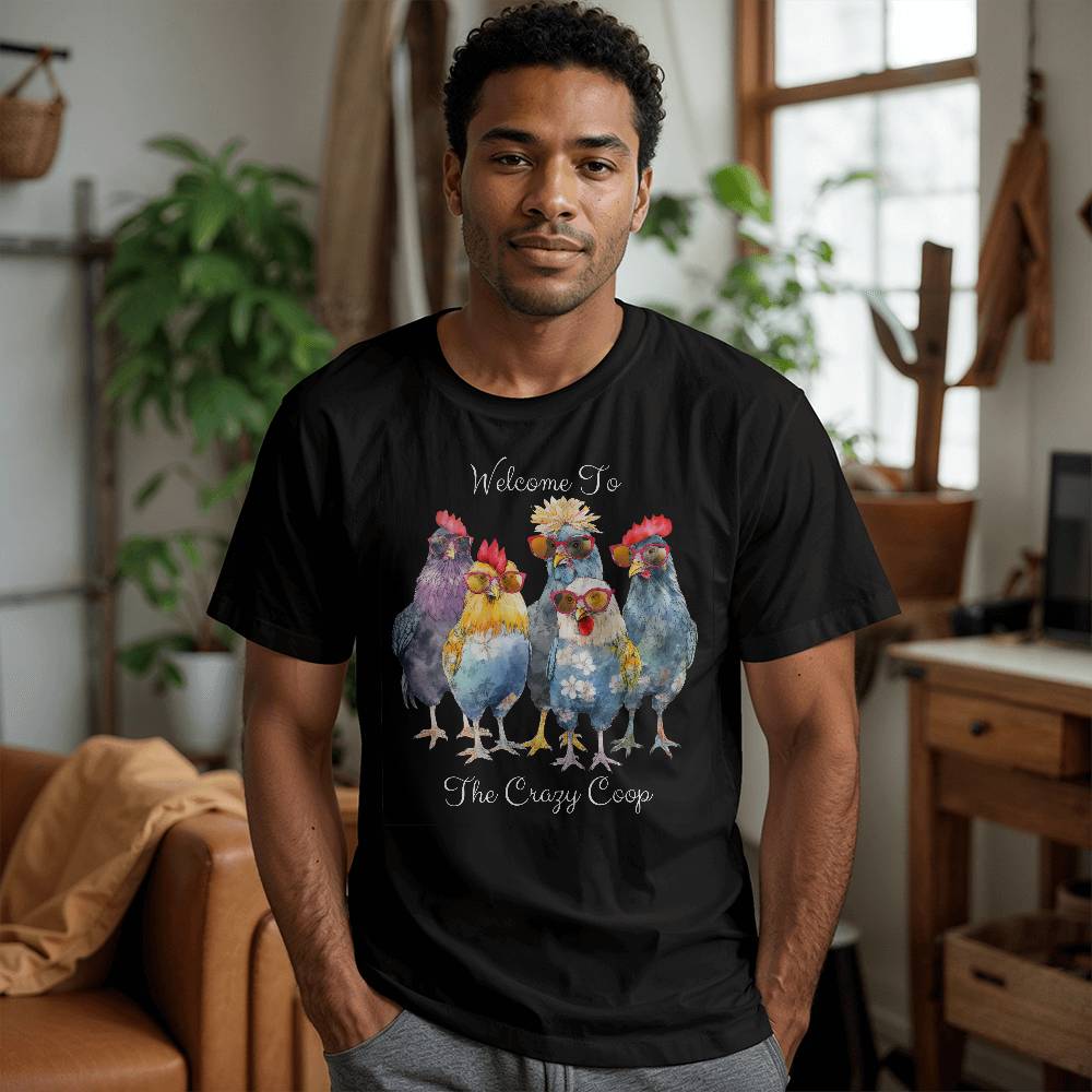 Welcome To The Crazy Chicken Coop Jersey Tee Bella + Canvas 3001