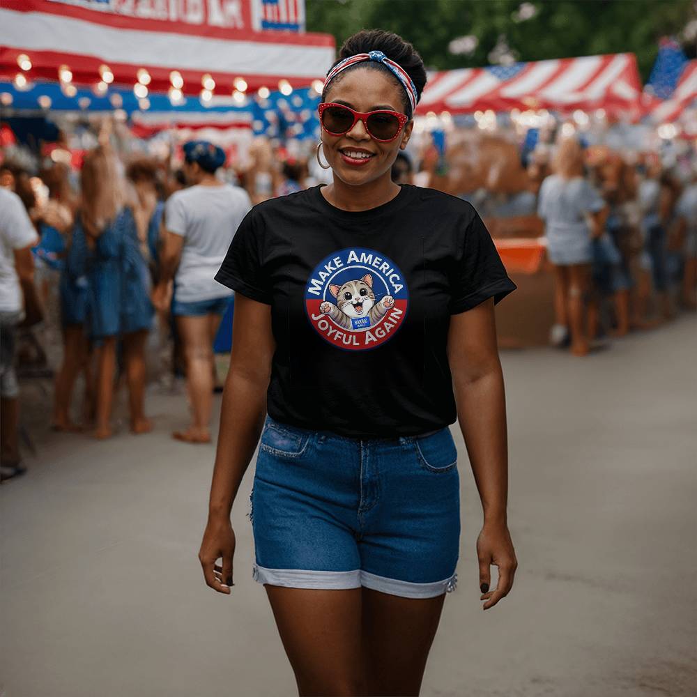 Make America Joyful Again Harris Walz Election Bella + Canvas Jersey Tee