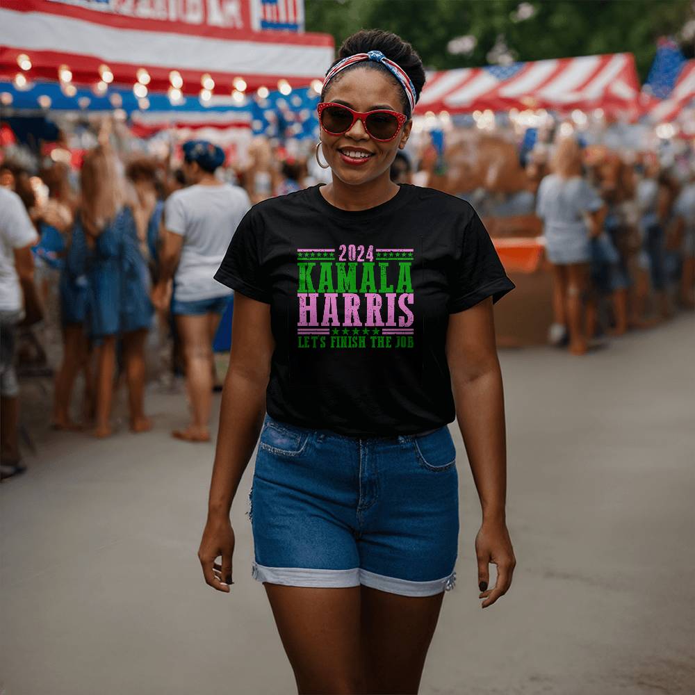 Les Finish The Job Harris Election Bella + Canvas Jersey Tee